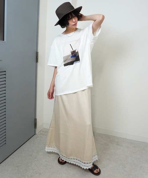 gossara(ゴサラ)の「【女性らしいディテール】レースサテンマーメイドスカート(スカート・レディース・ダークブラウン/オフホワイト・FREE)」の8枚目の写真