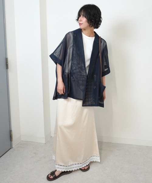 gossara(ゴサラ)の「【女性らしいディテール】レースサテンマーメイドスカート(スカート・レディース・ダークブラウン/オフホワイト・FREE)」の10枚目の写真