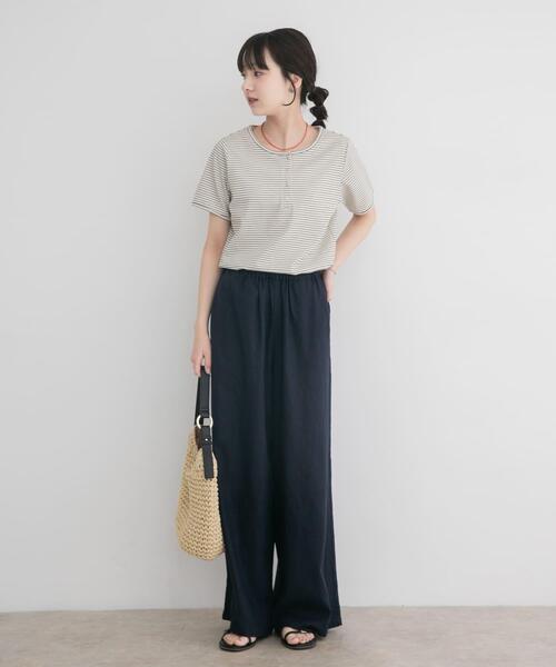 ITEMS URBANRESEARCH(アイテムズ アーバンリサーチ)の「ワッフル半袖Tシャツ(Tシャツ/カットソー・レディース・グレー/ブラック/オフホワイト・FREE)」の8枚目の写真