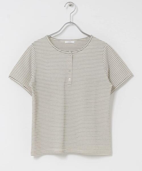ITEMS URBANRESEARCH(アイテムズ アーバンリサーチ)の「ワッフル半袖Tシャツ(Tシャツ/カットソー・レディース・グレー/ブラック/オフホワイト・FREE)」の9枚目の写真