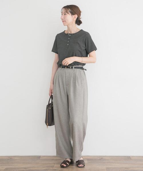 ITEMS URBANRESEARCH(アイテムズ アーバンリサーチ)の「ワッフル半袖Tシャツ(Tシャツ/カットソー・レディース・グレー/ブラック/オフホワイト・FREE)」の15枚目の写真