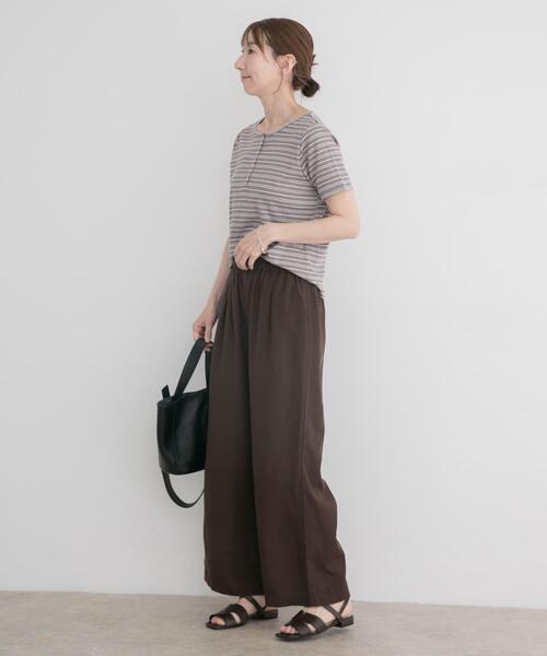 ITEMS URBANRESEARCH(アイテムズ アーバンリサーチ)の「ワッフル半袖Tシャツ(Tシャツ/カットソー・レディース・グレー/ブラック/オフホワイト・FREE)」の22枚目の写真