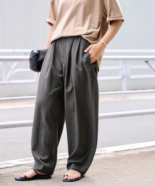 FRAMeWORK(フレームワーク)の「ポリエステルトロタックパンツ(その他パンツ・レディース・チャコールグレー/ホワイト/ベージュ・40/38/36/34)」の1枚目の写真
