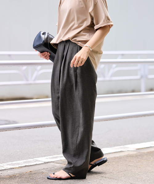 FRAMeWORK(フレームワーク)の「ポリエステルトロタックパンツ(その他パンツ・レディース・チャコールグレー/ホワイト/ベージュ・40/38/36/34)」の8枚目の写真