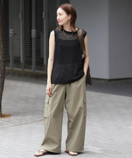 SLOBE IENA(スローブイエナ)の「CNドレープポプリンカーゴパンツ(カーゴパンツ・レディース・ブラウン/カーキ・36/38)」の21枚目の写真