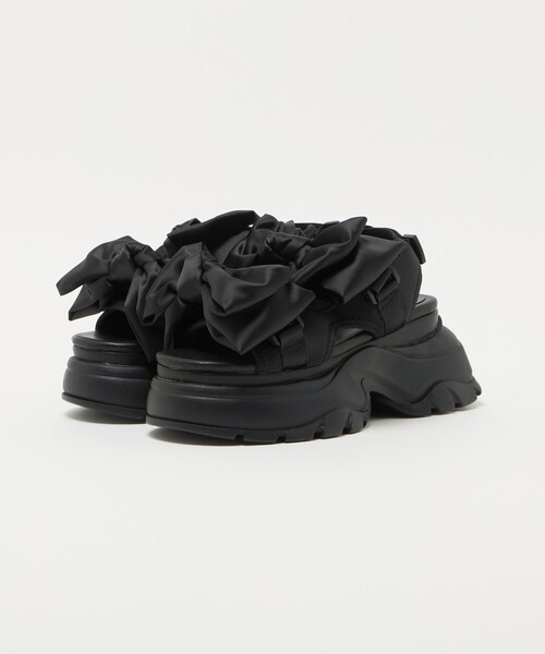 SY UNITED ARROWS(シーユナイテッドアローズ)の「<SY>ビッグリボンベルクロ サンダル75(サンダル・レディース・ブラック・S/L/M)」の2枚目の写真