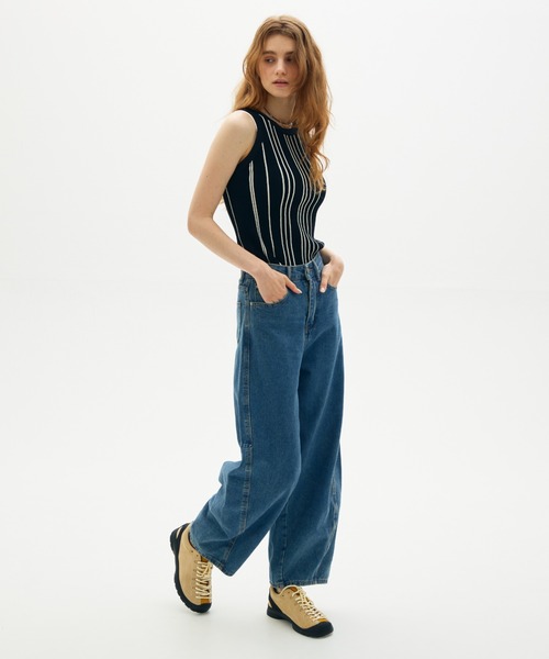 full/fill.(フルフィル)の「stripe knit tank / ストライプニットタンク(タンクトップ・レディース・アイボリー/ブラック・FREE)」の7枚目の写真