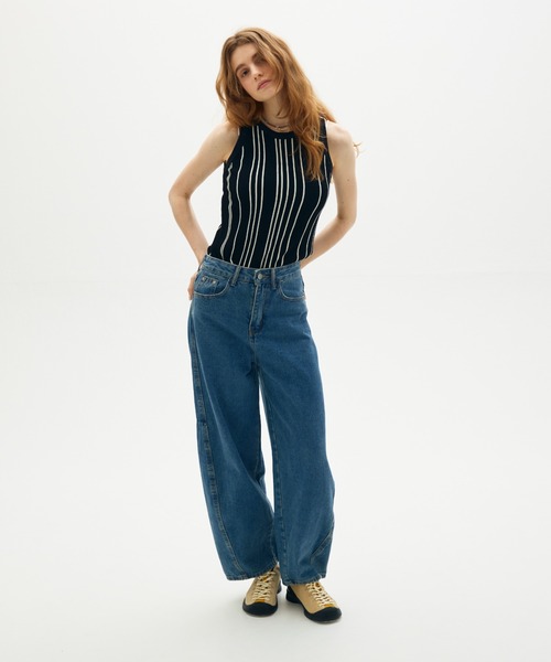 full/fill.(フルフィル)の「stripe knit tank / ストライプニットタンク(タンクトップ・レディース・アイボリー/ブラック・FREE)」の8枚目の写真