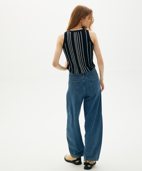 full/fill.(フルフィル)の「stripe knit tank / ストライプニットタンク(タンクトップ・レディース・アイボリー/ブラック・FREE)」の9枚目の写真