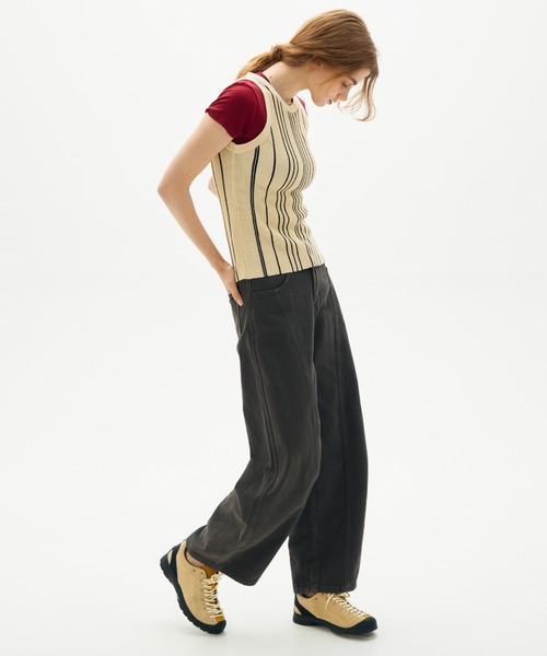 full/fill.(フルフィル)の「stripe knit tank / ストライプニットタンク(タンクトップ・レディース・アイボリー/ブラック・FREE)」の18枚目の写真