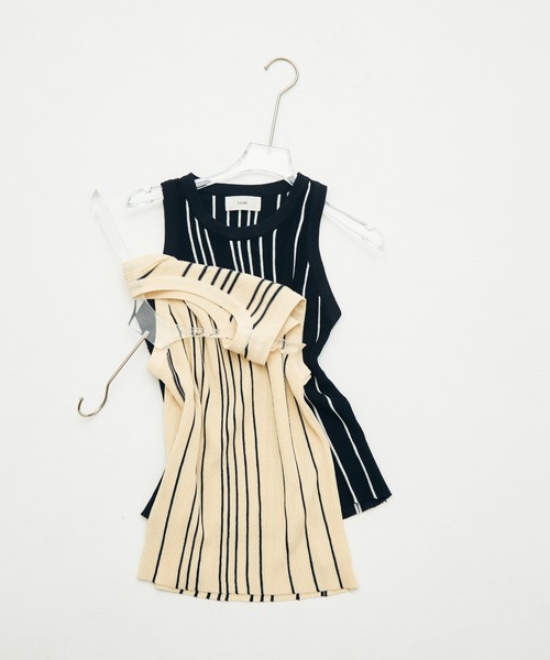 full/fill.(フルフィル)の「stripe knit tank / ストライプニットタンク(タンクトップ・レディース・アイボリー/ブラック・FREE)」の20枚目の写真