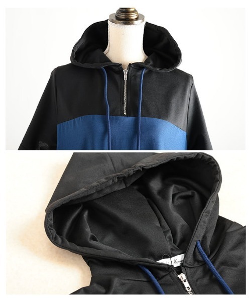 Sawa a la mode(サワアラモード)の「配色切り替えフーディーワンピース(ワンピース・レディース・ブルー/カーキ・FREE)」の20枚目の写真