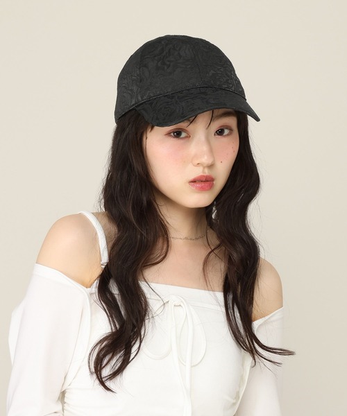 Heather（ヘザー）の「ROSEジャガードCAP　1056197（キャップ・レディース・ブラック/ピンク・ONE SIZE）」の3枚目の写真