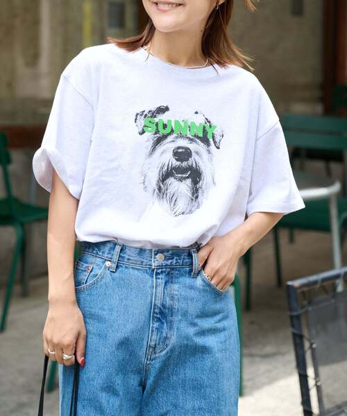 OUTDOOR PRODUCTS（アウトドアプロダクツ）の「追加4 ピグメントカットオフZOO TEE（Tシャツ/カットソー・レディース・アイボリー/グレー/ライトグレー・FREE）」の4枚目の写真