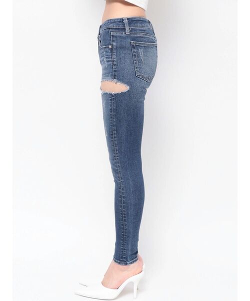 GYDA(ジェイダ)の「ジャストウエストSIDE RIPPEDスキニーデニムパンツ(デニムパンツ・レディース・インディゴブルー/ブルー・X-SMALL/MEDIUM/SMALL)」の19枚目の写真