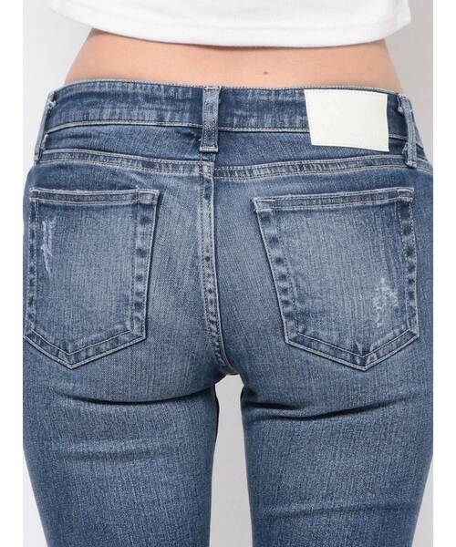 GYDA(ジェイダ)の「ジャストウエストSIDE RIPPEDスキニーデニムパンツ(デニムパンツ・レディース・インディゴブルー/ブルー・X-SMALL/MEDIUM/SMALL)」の21枚目の写真