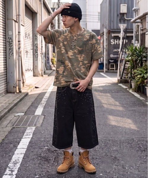 SPINNS(スピンズ)の「ヘンリーネックサーマル半袖Tシャツ/ダークアートプリント(Tシャツ/カットソー・メンズ・ブラック系その他/レッド系その他/アイボリー/カモフラージュ・ONESIZE)」の12枚目の写真