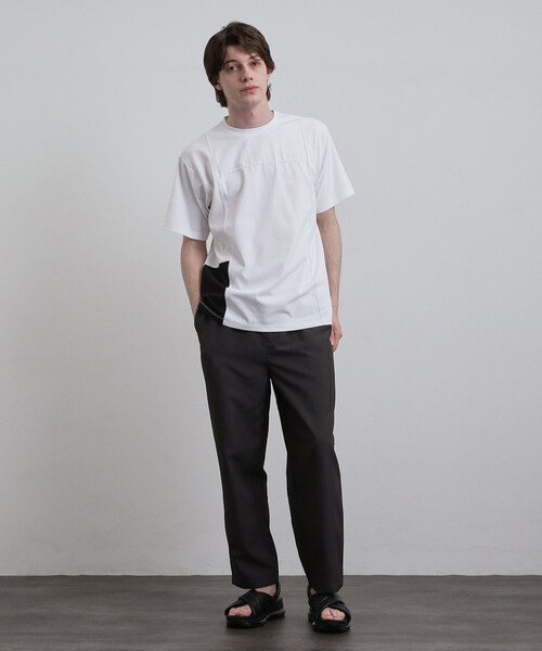 tk.TAKEO KIKUCHI(ティーケータケオキクチ)の「【吸水速乾/UVカット】ダッシュライン切替Tシャツ(Tシャツ/カットソー・メンズ・ナチュラル/ホワイト/ブラック・03/04/02)」の15枚目の写真
