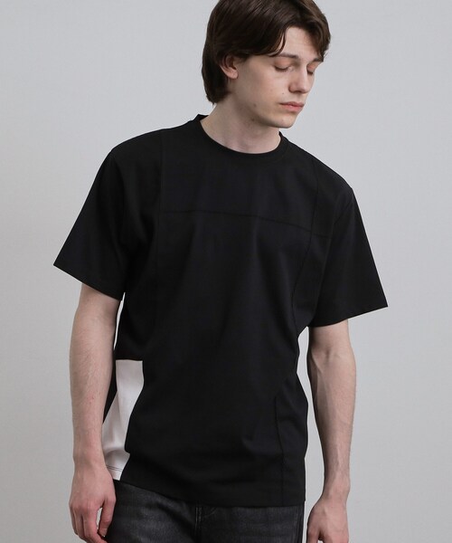 tk.TAKEO KIKUCHI(ティーケータケオキクチ)の「【吸水速乾/UVカット】ダッシュライン切替Tシャツ(Tシャツ/カットソー・メンズ・ナチュラル/ホワイト/ブラック・03/04/02)」の17枚目の写真