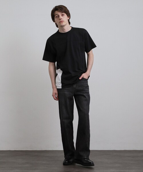 tk.TAKEO KIKUCHI(ティーケータケオキクチ)の「【吸水速乾/UVカット】ダッシュライン切替Tシャツ(Tシャツ/カットソー・メンズ・ナチュラル/ホワイト/ブラック・03/04/02)」の19枚目の写真