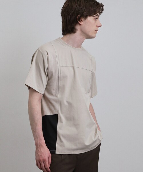 tk.TAKEO KIKUCHI(ティーケータケオキクチ)の「【吸水速乾/UVカット】ダッシュライン切替Tシャツ(Tシャツ/カットソー・メンズ・ナチュラル/ホワイト/ブラック・03/04/02)」の21枚目の写真