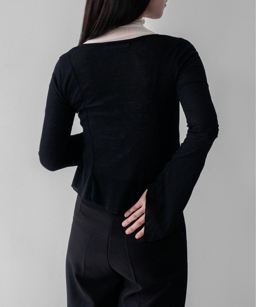 on:nue(オンニュ)の「【on:nue】フロントギャザーベルスリーブカーディガン /26-27 AW COLLECTION(カーディガン/ボレロ・レディース・ブラック/ベージュ・FREE)」の13枚目の写真