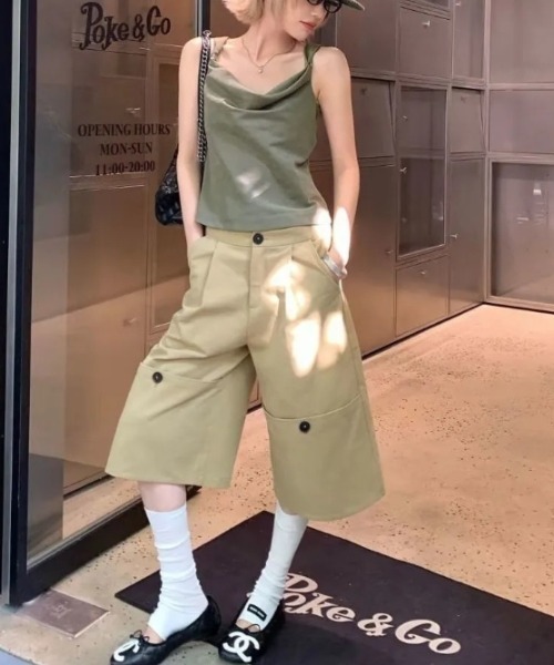 Vipoa（ヴィポア）の「折り返しデザインハーフパンツ（その他パンツ・レディース・ベージュ・MEDIUM/LARGE）」の5枚目の写真