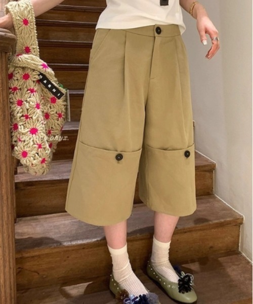 Vipoa（ヴィポア）の「折り返しデザインハーフパンツ（その他パンツ・レディース・ベージュ・MEDIUM/LARGE）」の11枚目の写真