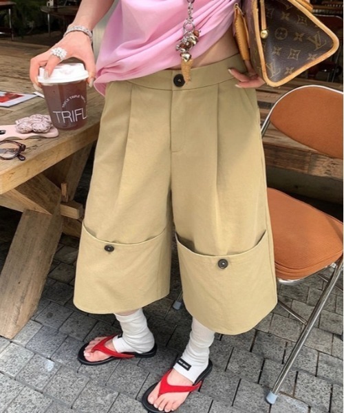 Vipoa（ヴィポア）の「折り返しデザインハーフパンツ（その他パンツ・レディース・ベージュ・MEDIUM/LARGE）」の12枚目の写真