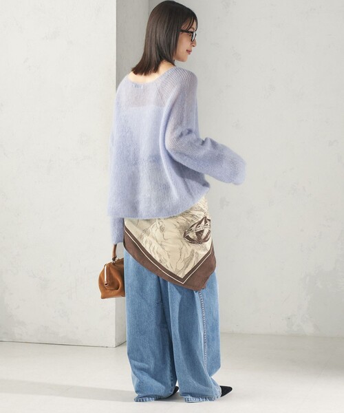 SHIPS（シップス）の「manipuri: 120*120 STOLE 26AW（ストール/ショール・レディース・ダークブラウン/ブルー/オレンジ/ブラウン・ONE SIZE）」の14枚目の写真