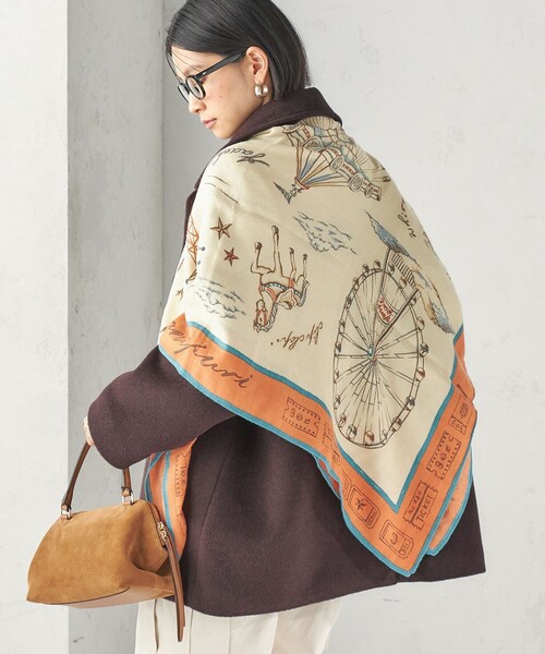 SHIPS（シップス）の「manipuri: 120*120 STOLE 26AW（ストール/ショール・レディース・ダークブラウン/ブルー/オレンジ/ブラウン・ONE SIZE）」の16枚目の写真