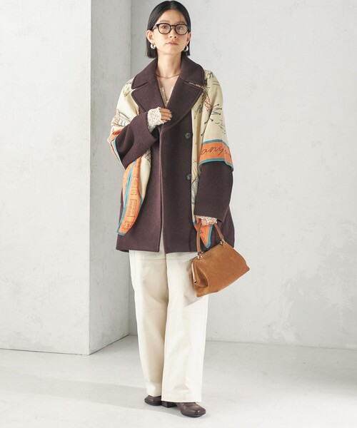 SHIPS（シップス）の「manipuri: 120*120 STOLE 26AW（ストール/ショール・レディース・ダークブラウン/ブルー/オレンジ/ブラウン・ONE SIZE）」の18枚目の写真
