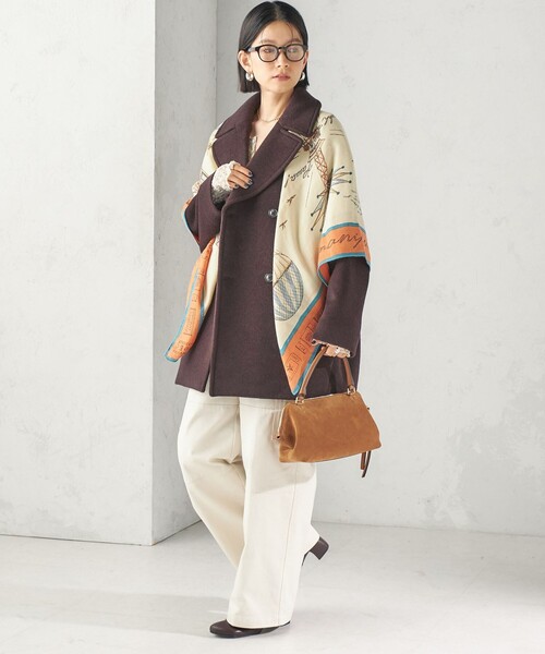 SHIPS（シップス）の「manipuri: 120*120 STOLE 26AW（ストール/ショール・レディース・ダークブラウン/ブルー/オレンジ/ブラウン・ONE SIZE）」の19枚目の写真