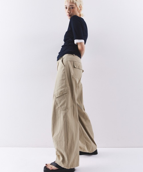 HANNE(アン)の「ライトカーゴパンツ(カーゴパンツ・レディース・ベージュ・S/M)」の4枚目の写真