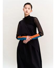 HALF BI-COLOR TULLE TOP / ハーフバイカラータートルトップ