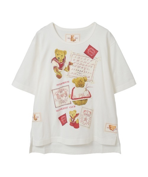 PINK HOUSE(ピンクハウス)の「ジャーマンクラフトベアプリントカットソー(Tシャツ/カットソー・レディース・レッド/ブルー/キナリ/ブラック・LARGE/MEDIUM)」の2枚目の写真
