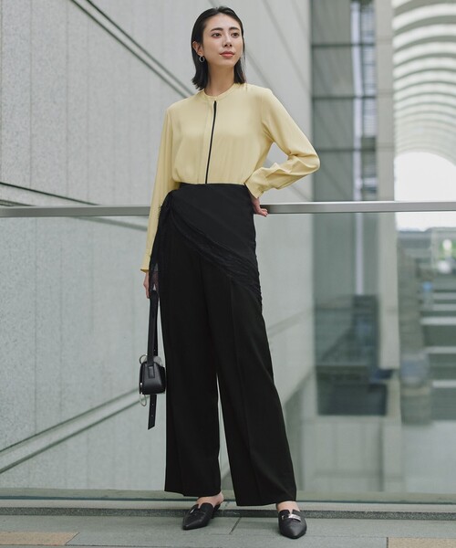 ICB(アイシービー)の「ウール2WAYストレッチ サスペンダー付きワイドストレートパンツ(その他パンツ・レディース・ブラック系/ライトグレー系7/ダークブラウン系7・00/0/2/4/6/8)」の10枚目の写真
