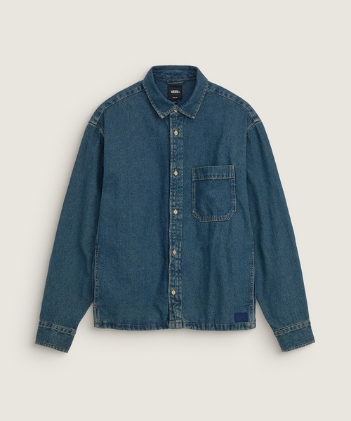 VANS(バンズ)の「MARTINEZ デニムオーバーシャツ / Martinez Denim Overshirt Vinta VN000X93HT81(シャツ/ブラウス・メンズ・インディゴブルー・LARGE/X-LARGE/SMALL/MEDIUM)」の1枚目の写真