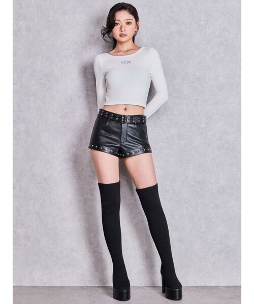 GYDA（ジェイダ）の「チャンキーソールサイハイニットブーツ（ブーツ・レディース・ブラック・LARGE/MEDIUM/SMALL）」の13枚目の写真