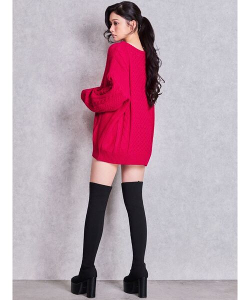 GYDA（ジェイダ）の「チャンキーソールサイハイニットブーツ（ブーツ・レディース・ブラック・LARGE/MEDIUM/SMALL）」の17枚目の写真