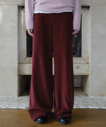 CORDUROY STRAIGHT PANTS - WINE