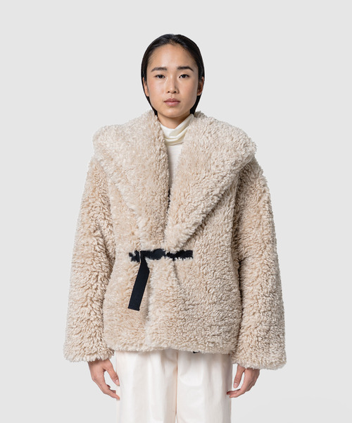 muller of yoshiokubo（ミュラーオブヨシオクボ）の「muller of yoshiokubo ミュラーオブヨシオクボ / REVERSIBLE SNOW BLOUSON ファー×サテンリバーシブルスノーブルゾン / MLF26705（ブルゾン・レディース・ベージュ/ブルー/ブラック・36/38）」の8枚目の写真