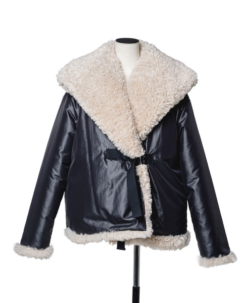muller of yoshiokubo（ミュラーオブヨシオクボ）の「muller of yoshiokubo ミュラーオブヨシオクボ / REVERSIBLE SNOW BLOUSON ファー×サテンリバーシブルスノーブルゾン / MLF26705（ブルゾン・レディース・ベージュ/ブルー/ブラック・36/38）」の11枚目の写真