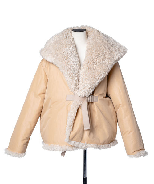 muller of yoshiokubo（ミュラーオブヨシオクボ）の「muller of yoshiokubo ミュラーオブヨシオクボ / REVERSIBLE SNOW BLOUSON ファー×サテンリバーシブルスノーブルゾン / MLF26705（ブルゾン・レディース・ベージュ/ブルー/ブラック・36/38）」の15枚目の写真