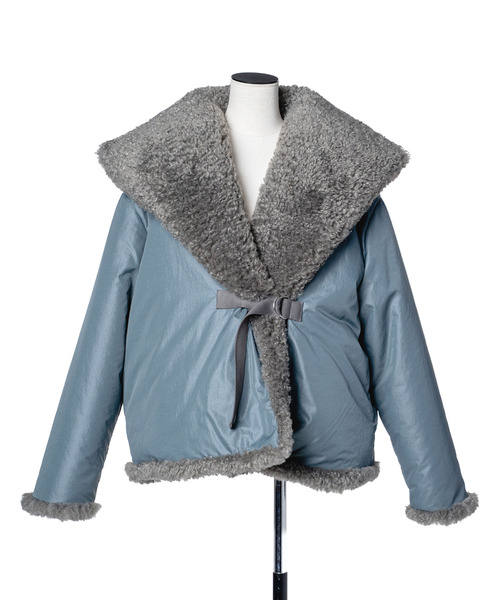 muller of yoshiokubo（ミュラーオブヨシオクボ）の「muller of yoshiokubo ミュラーオブヨシオクボ / REVERSIBLE SNOW BLOUSON ファー×サテンリバーシブルスノーブルゾン / MLF26705（ブルゾン・レディース・ベージュ/ブルー/ブラック・36/38）」の17枚目の写真
