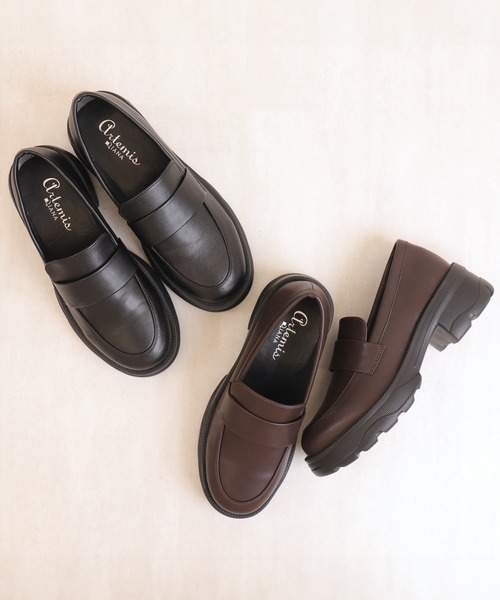 FLAT(フラット)の「軽量厚底 スニーカーソールローファー(ローファー・レディース・ブラック・22.5cm/23.0cm/23.5cm/24.0cm/24.5cm/25.0cm)」の6枚目の写真