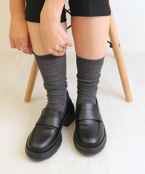FLAT(フラット)の「軽量厚底 スニーカーソールローファー(ローファー・レディース・ブラック・22.5cm/23.0cm/23.5cm/24.0cm/24.5cm/25.0cm)」の11枚目の写真