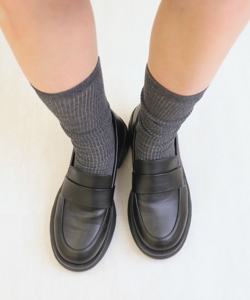 FLAT(フラット)の「軽量厚底 スニーカーソールローファー(ローファー・レディース・ブラック・22.5cm/23.0cm/23.5cm/24.0cm/24.5cm/25.0cm)」の12枚目の写真