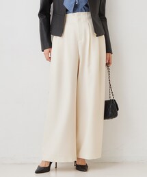 【手洗い可/日本製】タック入りワイドパンツ