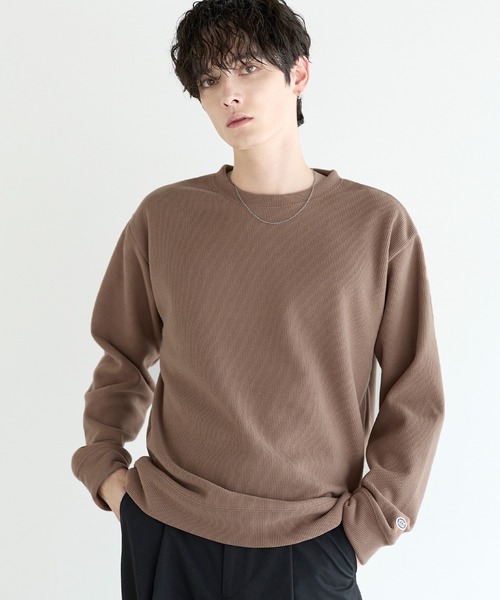 DISCUS(ディスカス)の「【DISCUS】裏シャギーストライプフリースクルーネックT(Tシャツ/カットソー・メンズ・クリーム/モカ/ブラック/ネイビー・L/XL/M)」の2枚目の写真